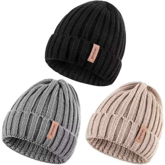 3PCS, Women\'s Winter Knitted Beanie Hat ,Warm Knit Caps main image 6
